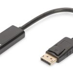 Digutus AK-340400-001-S DisplayPort (DP)  HDMI DP Erkek - HDMI Tip A Dişi, 0.15 metre, siyah