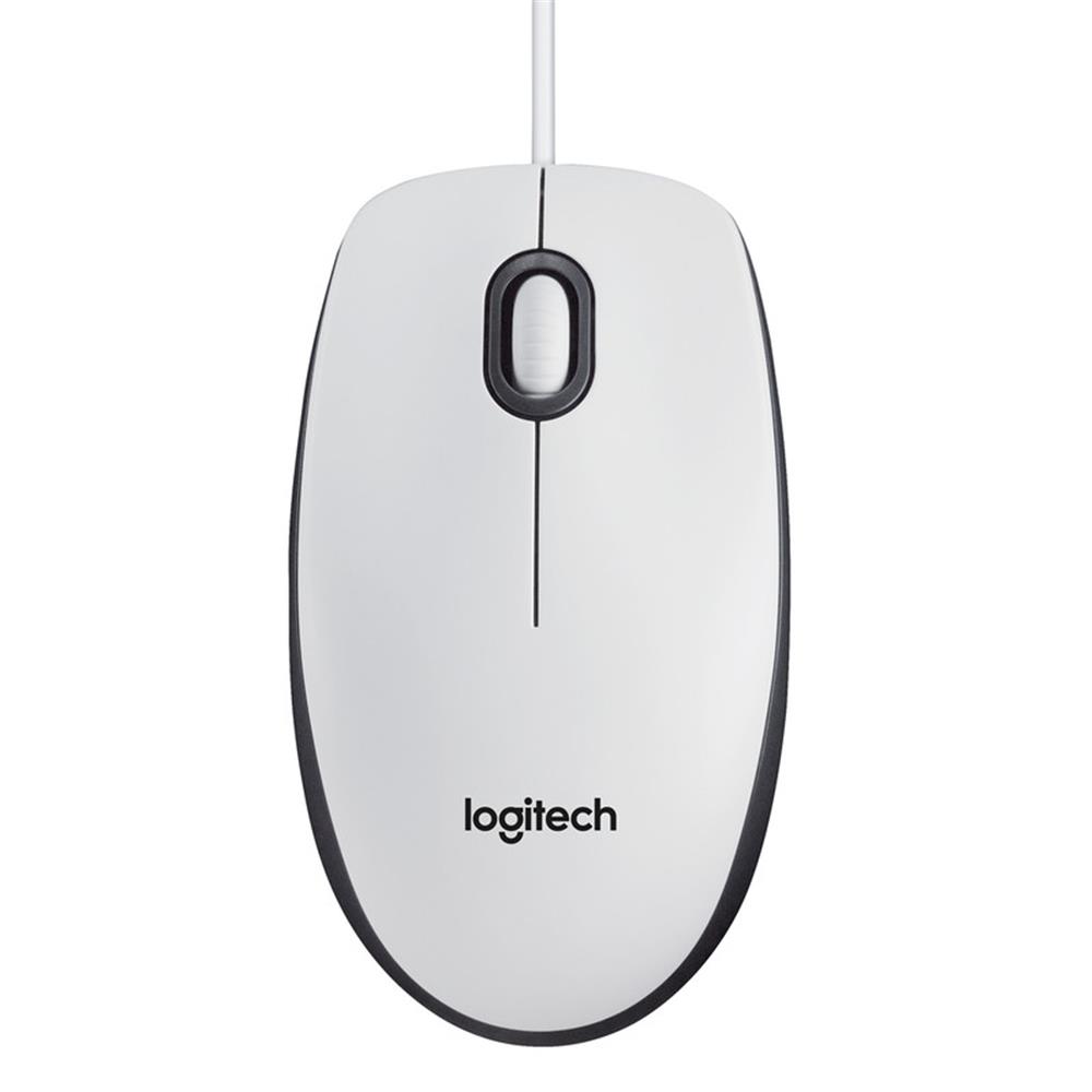 102390 Logitech 910-003360 B100 Beyaz Kablolu Mouse - Görsel 1