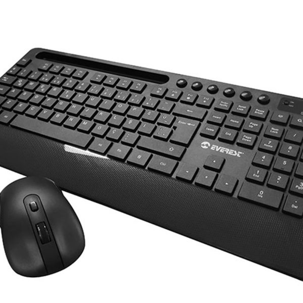 Everest KM-9676 Siyah Kablosuz 800-1200-1600 dpi Q Standart Klavye + Mouse Set