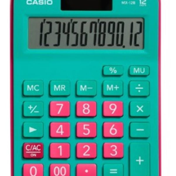 Casio MX-12B-GNRD Yeşil+Pembe 12 Hane Masa Üstü Hesap Makinesi