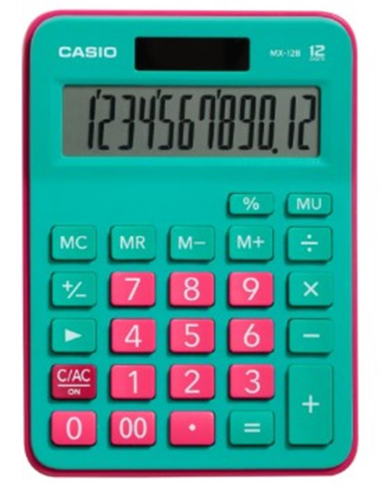 103150 Casio MX-12B-GNRD Yeşil+Pembe 12 Hane Masa Üstü Hesap Makinesi - Görsel 1