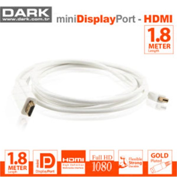 Dark MDPXHDMIL180 1.8mt Mini Displayport to Hdmı Kablo