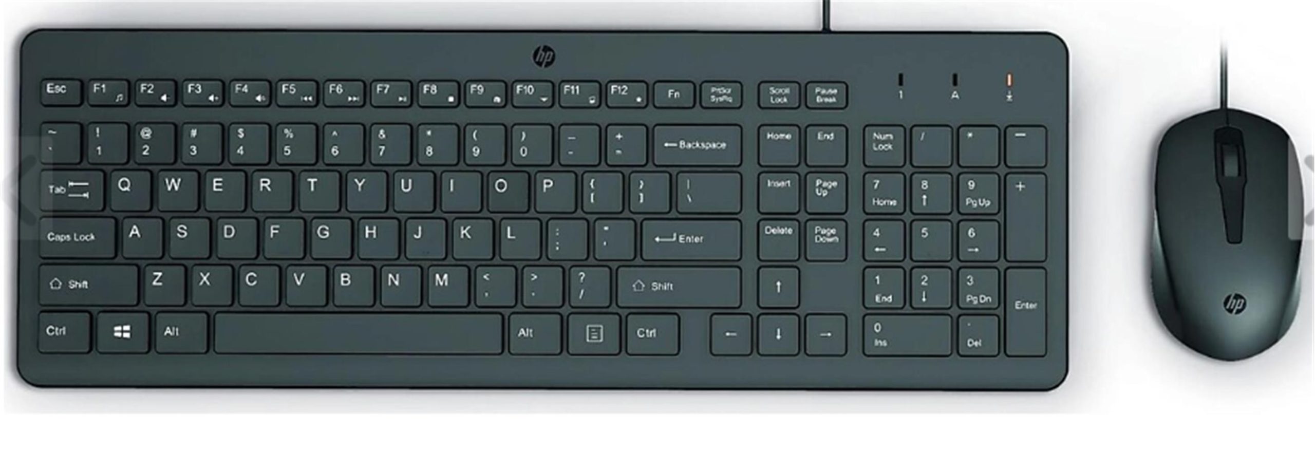 105484 HP 150 Wired 240J7AA 1600Dpı Kablolu Klavye Mouse Seti - Görsel 1