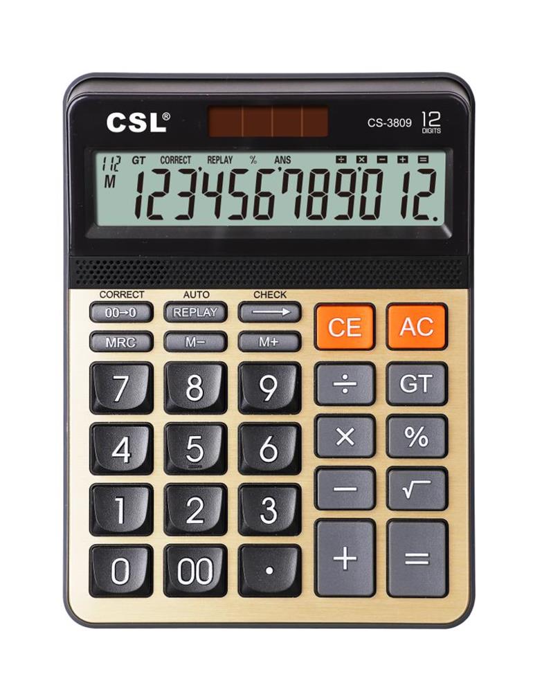 105651 CSL CS-3809 12 Hane Masa Tipi Hesap Makinesi - Görsel 1