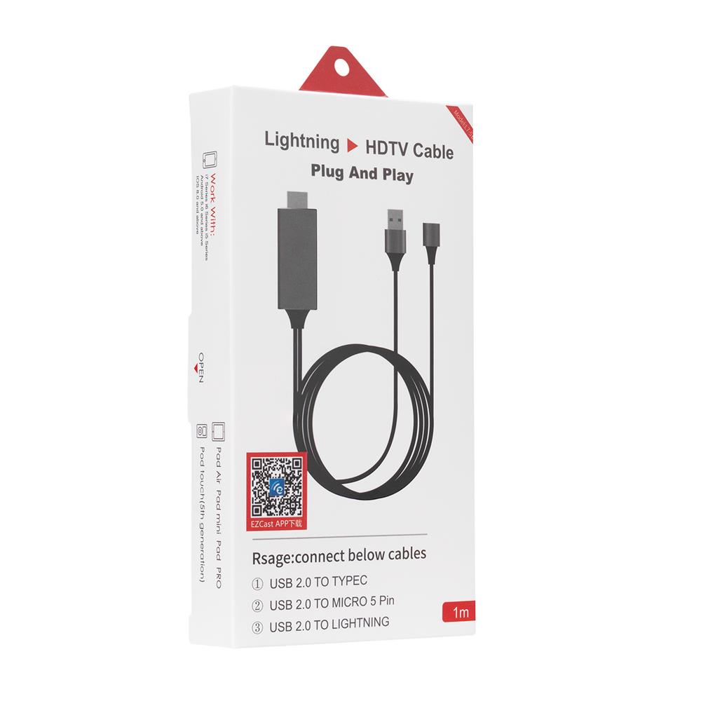 106310 Hytech HY-XO54 Görüntü Aktarıcı Kırmızı-Siyah USB-F to HDMI 1m Mobil Telefon Uyumlu Kablo - Görsel 1