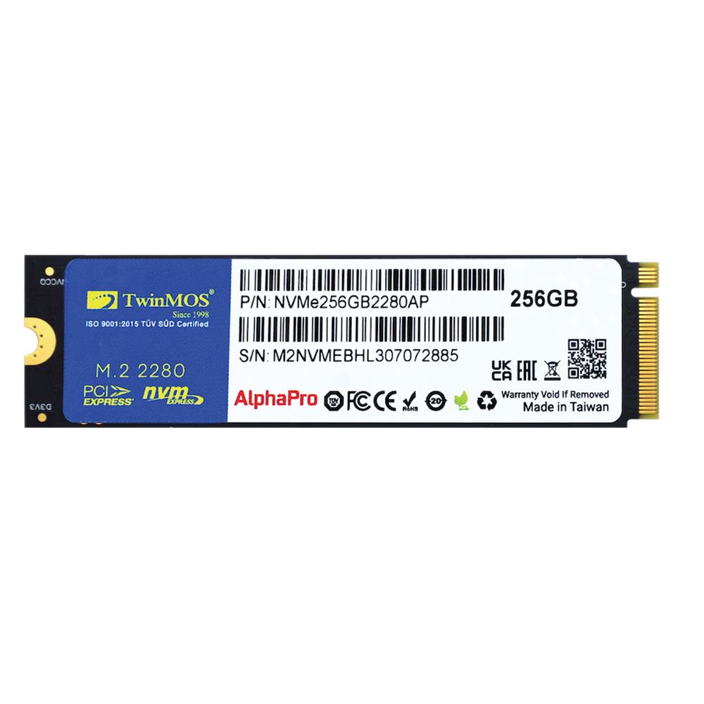 107736 TwinMOS 256GB NVMe256GB2280AP M.2 PCIe Gen3 NVMe SSD (3600-3250Mb-s) TLC 3DNAND Ssd Disk - Görsel 1