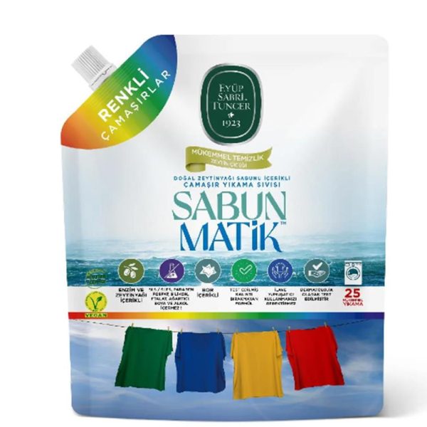 Doğal Zeytinyağı İçerikli Çamaşır Yıkama Sıvısı Renkliler 1,5 lt