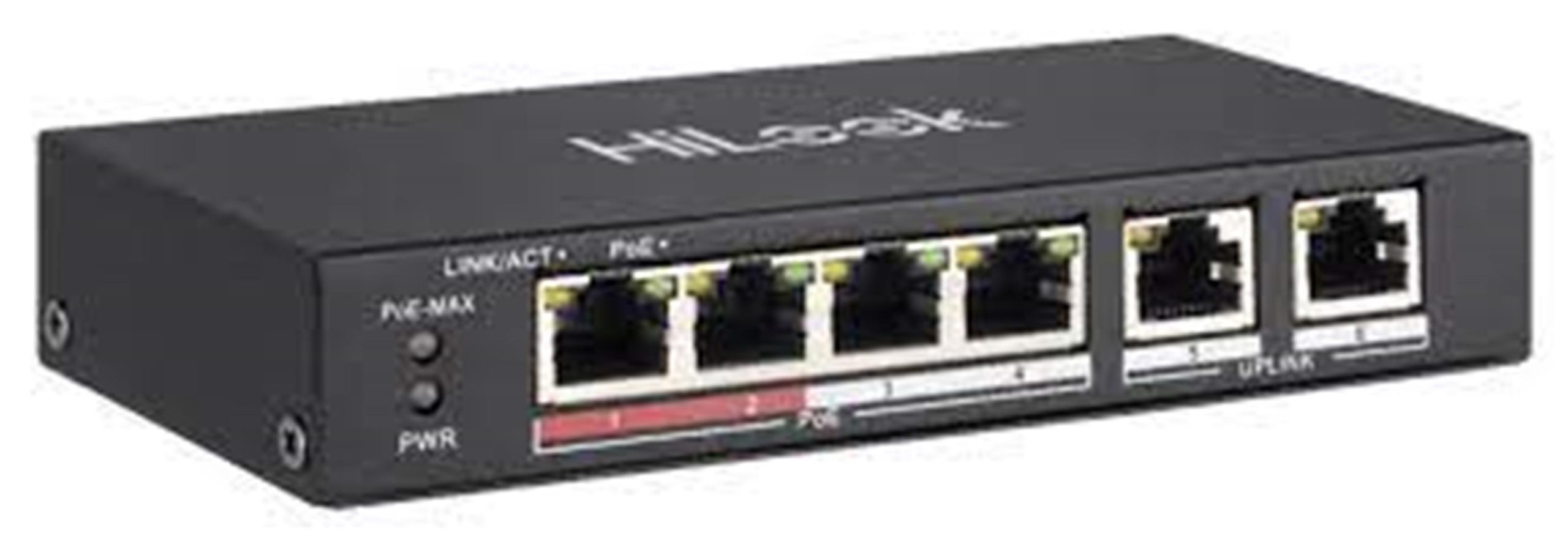 108065 Hilook NS-0106P-35 4 Port PoE, 35W, +2 Port Megabit Uplink Switch - Görsel 1