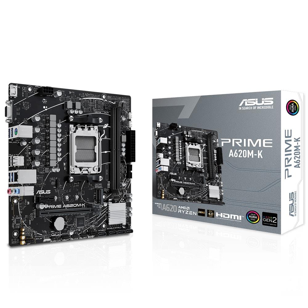 108380 Asus Prime A620M-K 6400MHz (OC) DDR5 Soket AM5 M.2 HDMI VGA mATX Anakart - Görsel 1