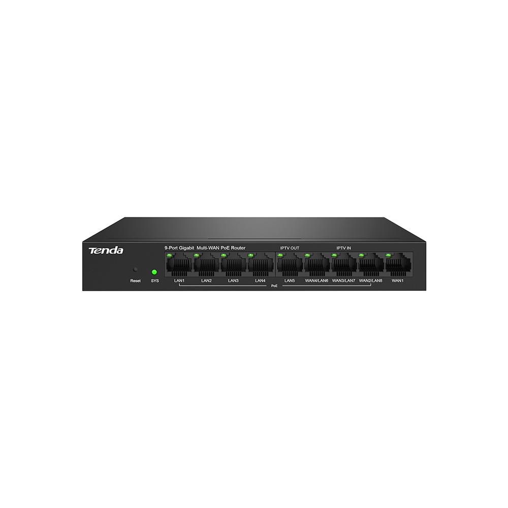 109807 Tenda G0-8G-PoE 9 Port 8 Port Poe+ 10-100-1000 Switch Çelik Kasa POE Router - Görsel 1