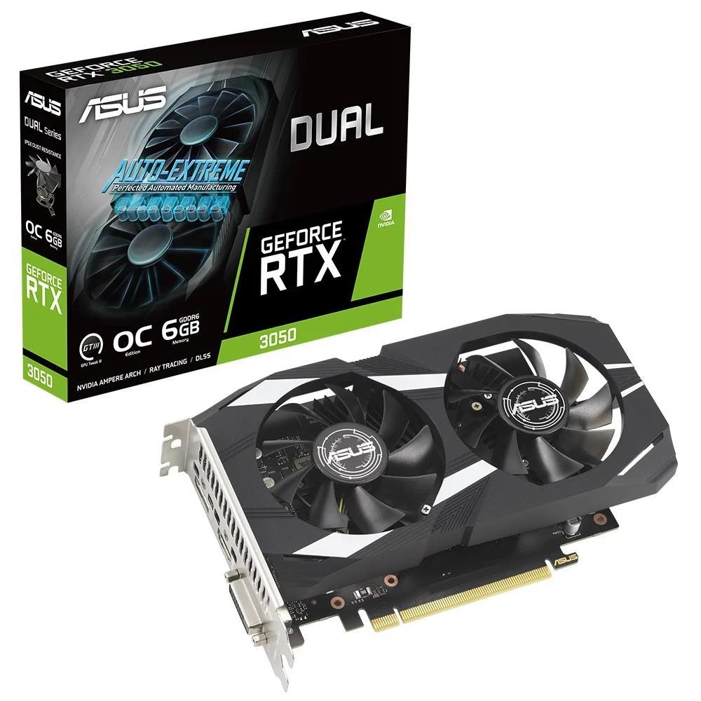 109969 Asus Dual GeForce RTX 3050 OC DUAL-RTX3050-O6G NVIDIA 6GB GDDR6 96Bit DX12 Gaming Ekran Kartı - Görsel 1