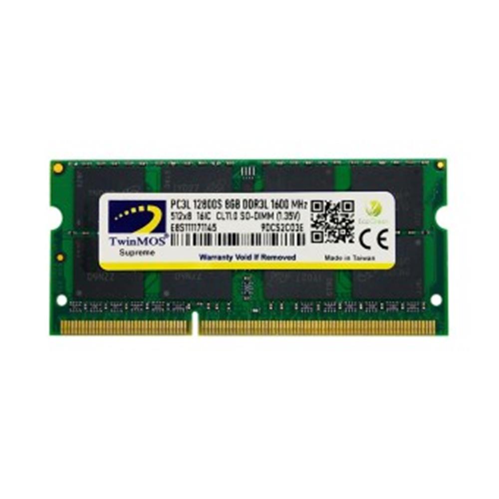 110050 TwinMOS 8GB DDR3 1600MHz CL16 1.35V LOW VOLT.MDD3L8GB1600N Notebook Ram - Görsel 1