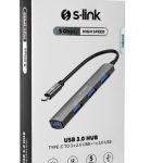 S-link SW-U324 3-USB2.0, 1-USB3.0 Type-C Metal USB Hub