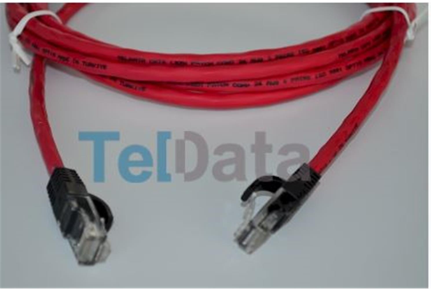110207 Teldata TLD-030K Cat6 0.30MT Kırmızı Utp Patch Kablo - Görsel 1
