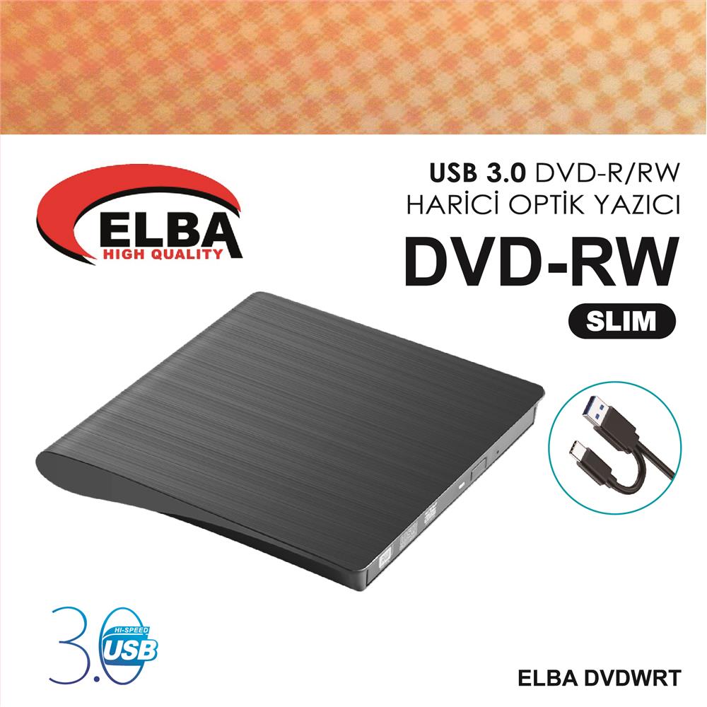 110532 Elba DVDWRT Harici Dvdrw Slim, Siyah Dvd Yazıcı Writer - Görsel 1