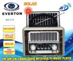 Everton Rt-711-Usb-Tf-Am-Fm-Sw-Tws-Usb Güneş Enerjili  Nostaljik Radyo