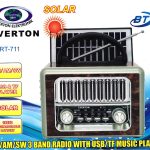 Everton Rt-711-Usb-Tf-Am-Fm-Sw-Tws-Usb Güneş Enerjili  Nostaljik Radyo