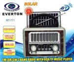Everton Rt-711-Usb-Tf-Am-Fm-Sw-Tws-Usb Güneş Enerjili  Nostaljik Radyo - Görsel 2