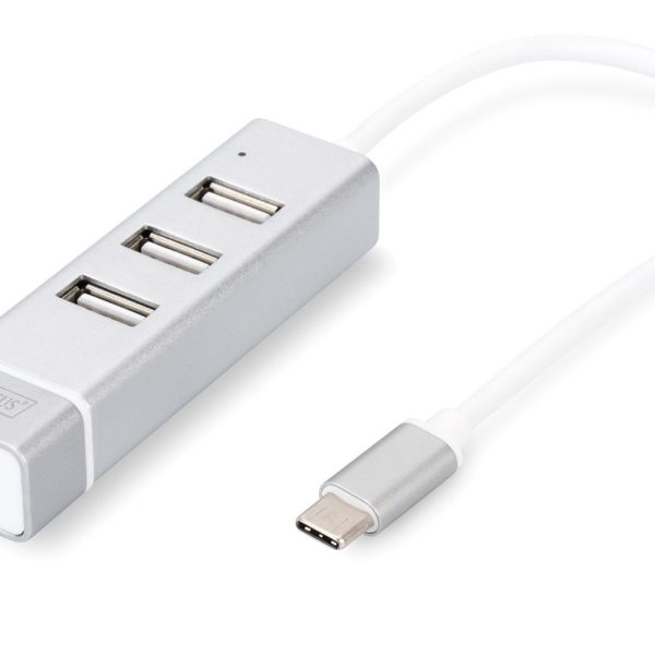 Digitus DA-70253 USB Type-C™ 3-Port Hub + Fast Ethernet LAN Adapter