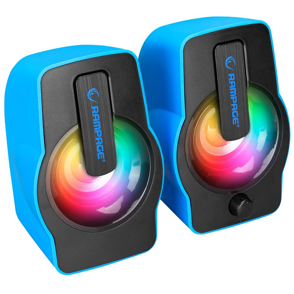 113822 Rampage RMS-G7 FALSETTO 2.0 6 Watt RGB Ledli Mavi Multimedia Gaming USB Speaker - Görsel 1