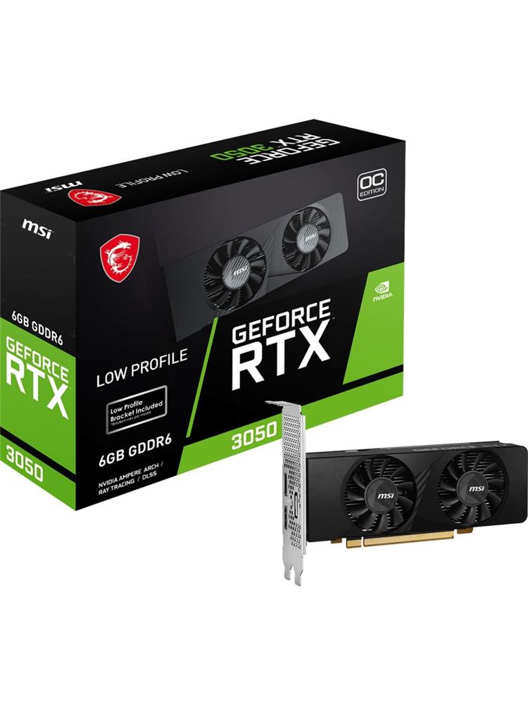 114197 Msi GeForce RTX3050 LP 6G OC 6GB GDDR6 96B DX12 PCIE 4.0 X8 (1XDP 2XHDMI) Gaming Ekran Kartı - Görsel 1