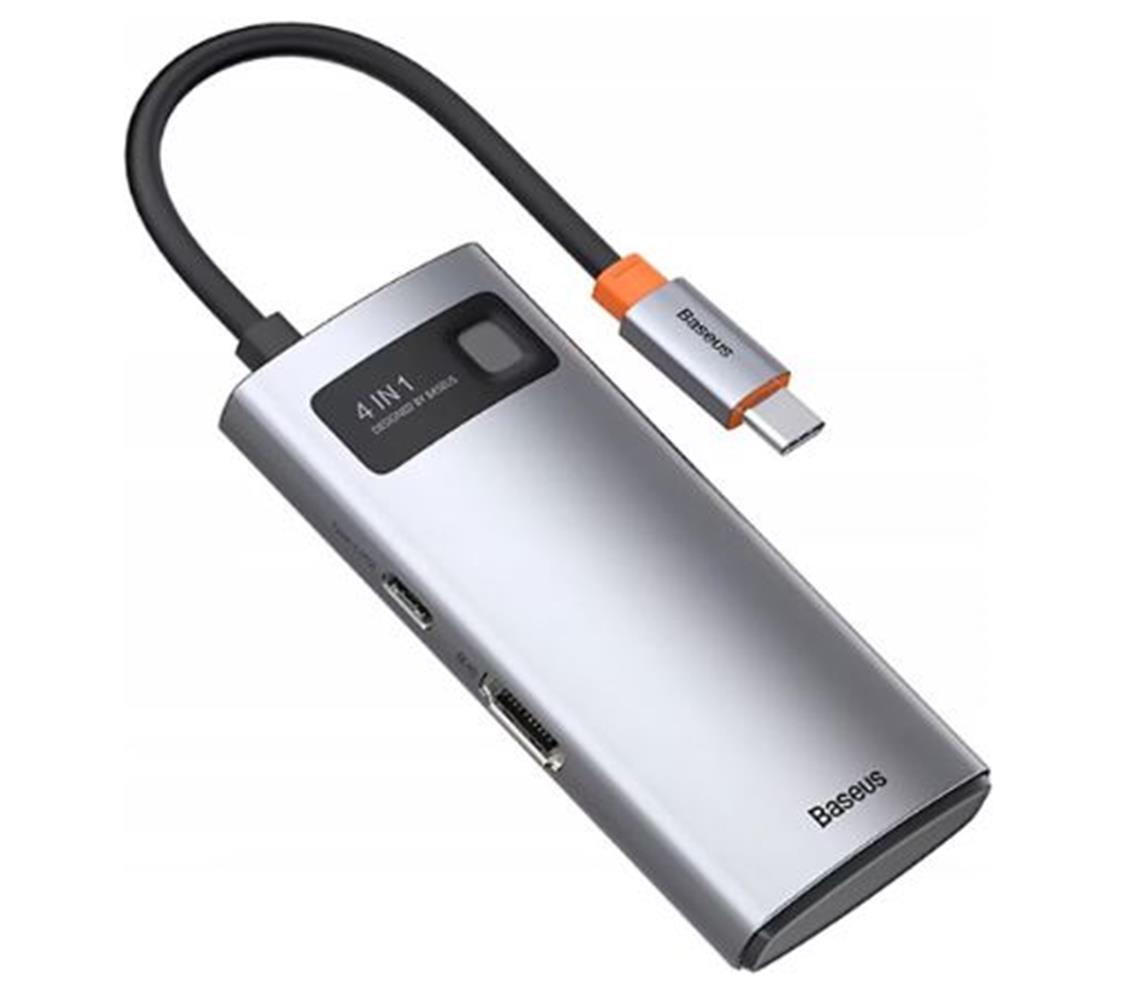 114364 Baseus Metal Gleam 5-in-1 Type-C HUB-Gri (WKWG020013) - Görsel 1