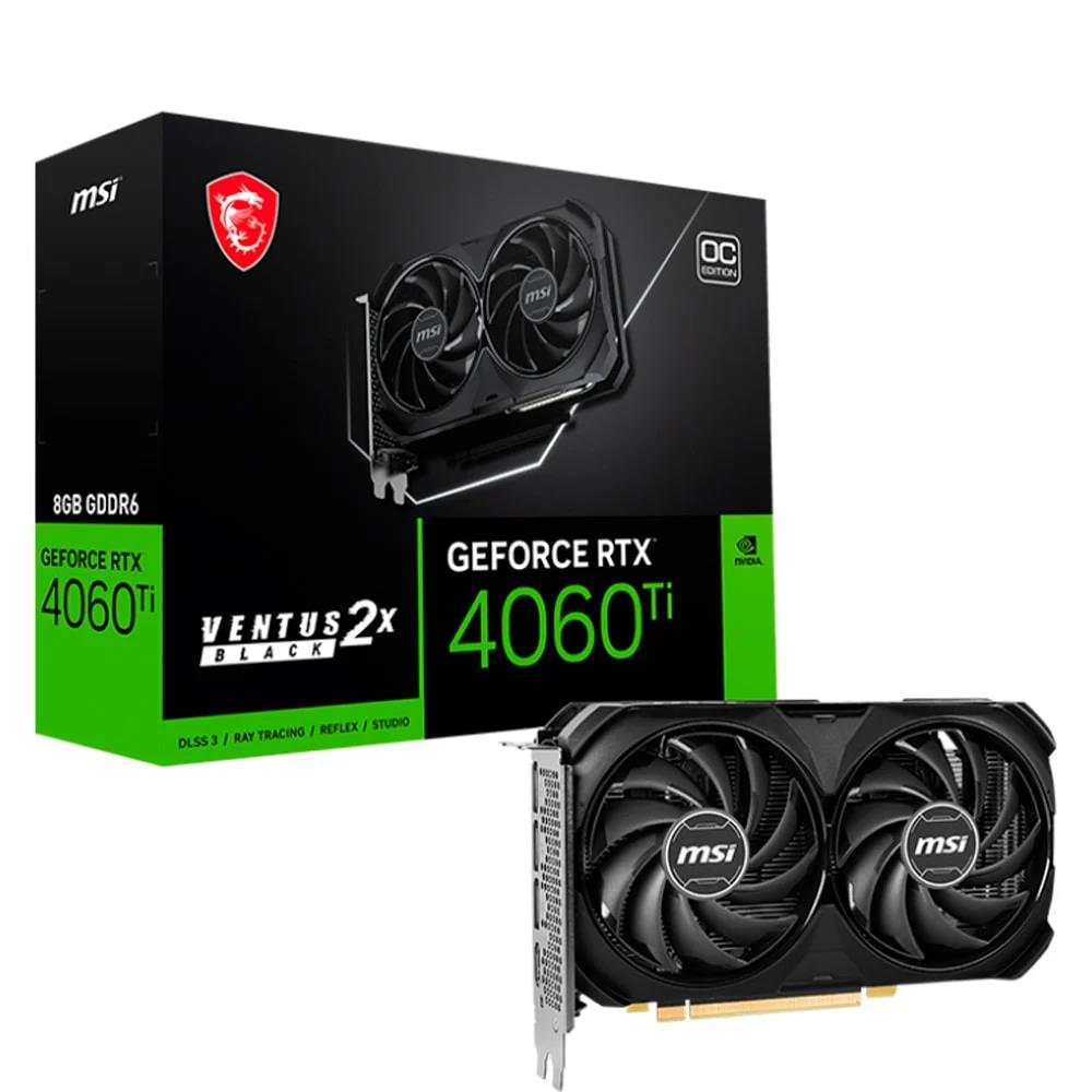 114478 Msi GeForce RTX4060Ti VENTUS 2X BLACK 8GB OC GDDR6 128 Bit DLSS 3 Ekran Kartı - Görsel 1
