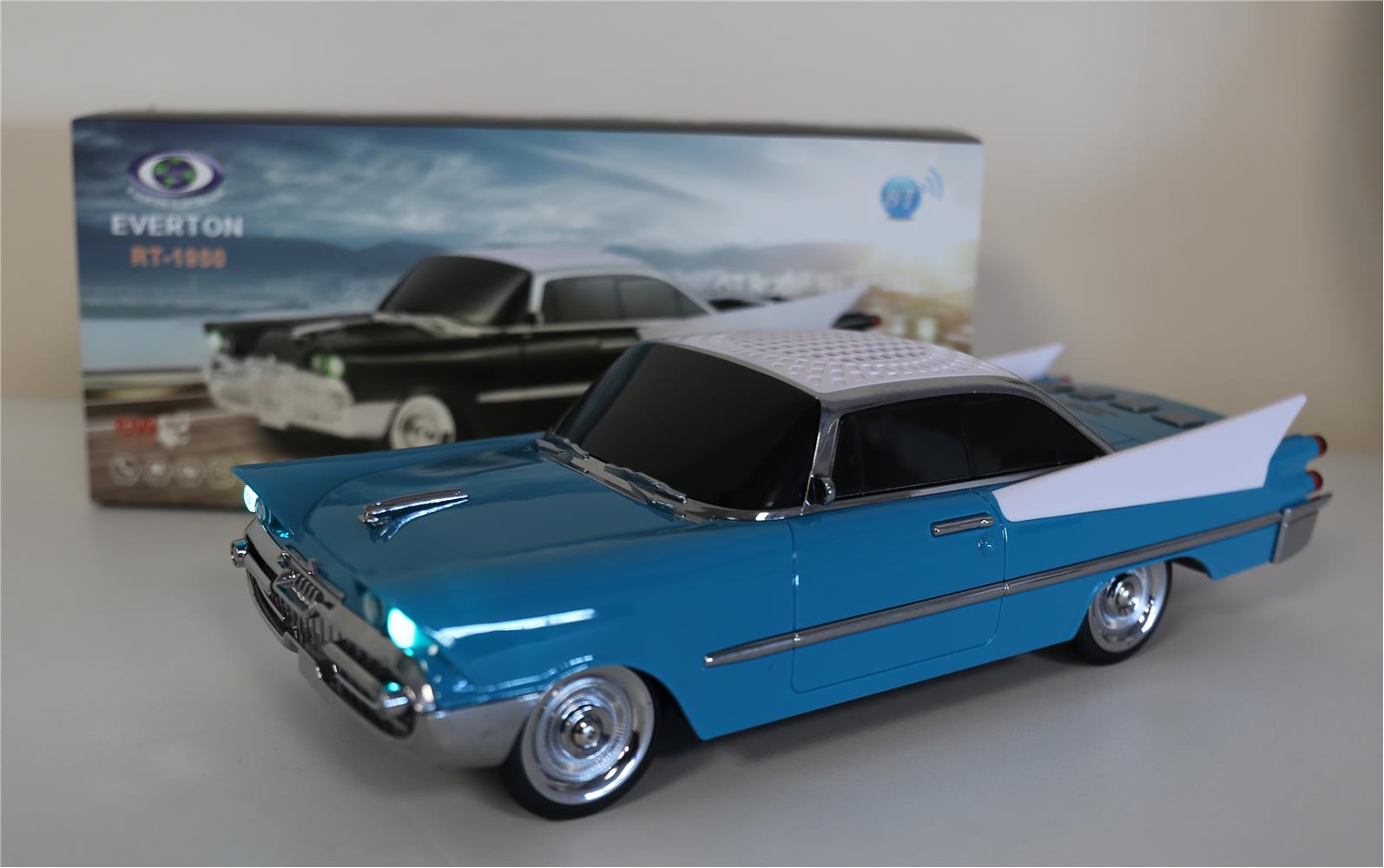 114594 EVERTON RT-1950 Turkuaz Arabalı Bluetooth Fm-Usb-Tf-Aux Şarjlı Nostaljik Radyo - Görsel 1