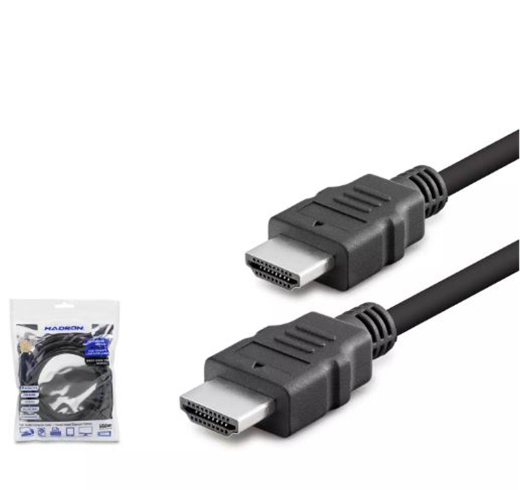 114882 HADRON HDX2005 3M HDMI (M) TO HDMI (M) KABLO PVC SİYAH - Görsel 1