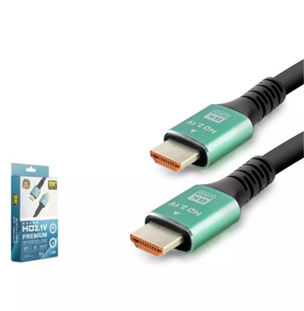 114883 HADRON HDX2044 HDMI (M) T0 HDMI (M) KABLO PVC 8K 60HZ 2.1V 1.5M SİYAH - Görsel 1
