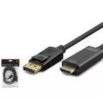 HADRON HDX7797 DISPLAY (M) TO HDMI (M) KABLO 4K 30HZ 3M SİYAH - Görsel 2