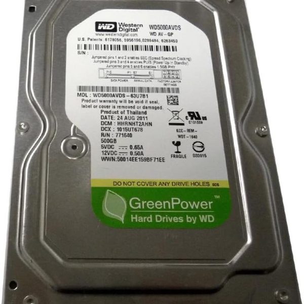 Wd 500Gb WD5000AVDS SATA 3.0 5400 3.5" RPM Hard Disk