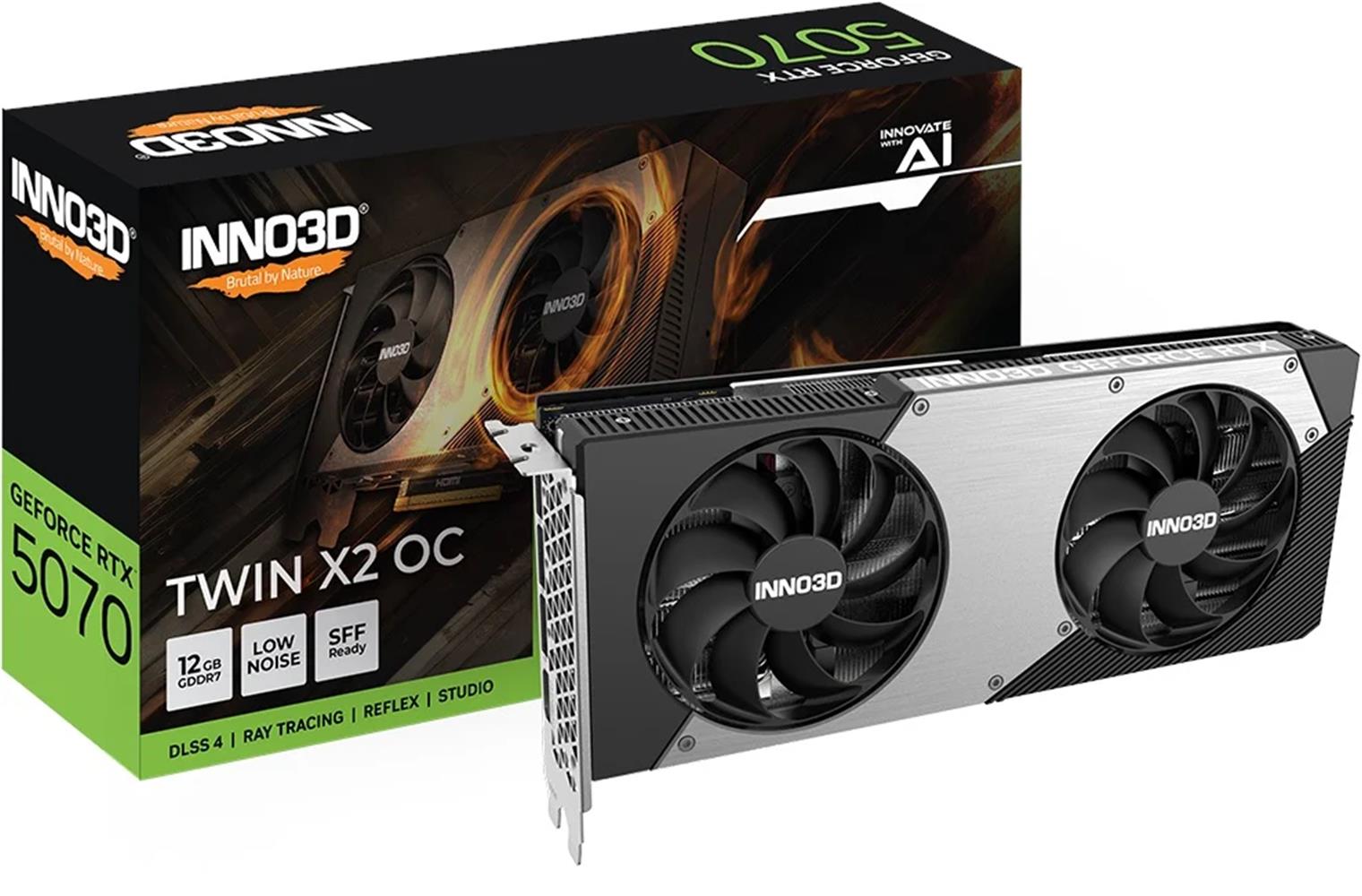 114978 Inno3D GeForce RTX5070 Twin x2 OC 12GB GDDR7 192 Bit DLSS 4 Ekran Kartı - Görsel 1