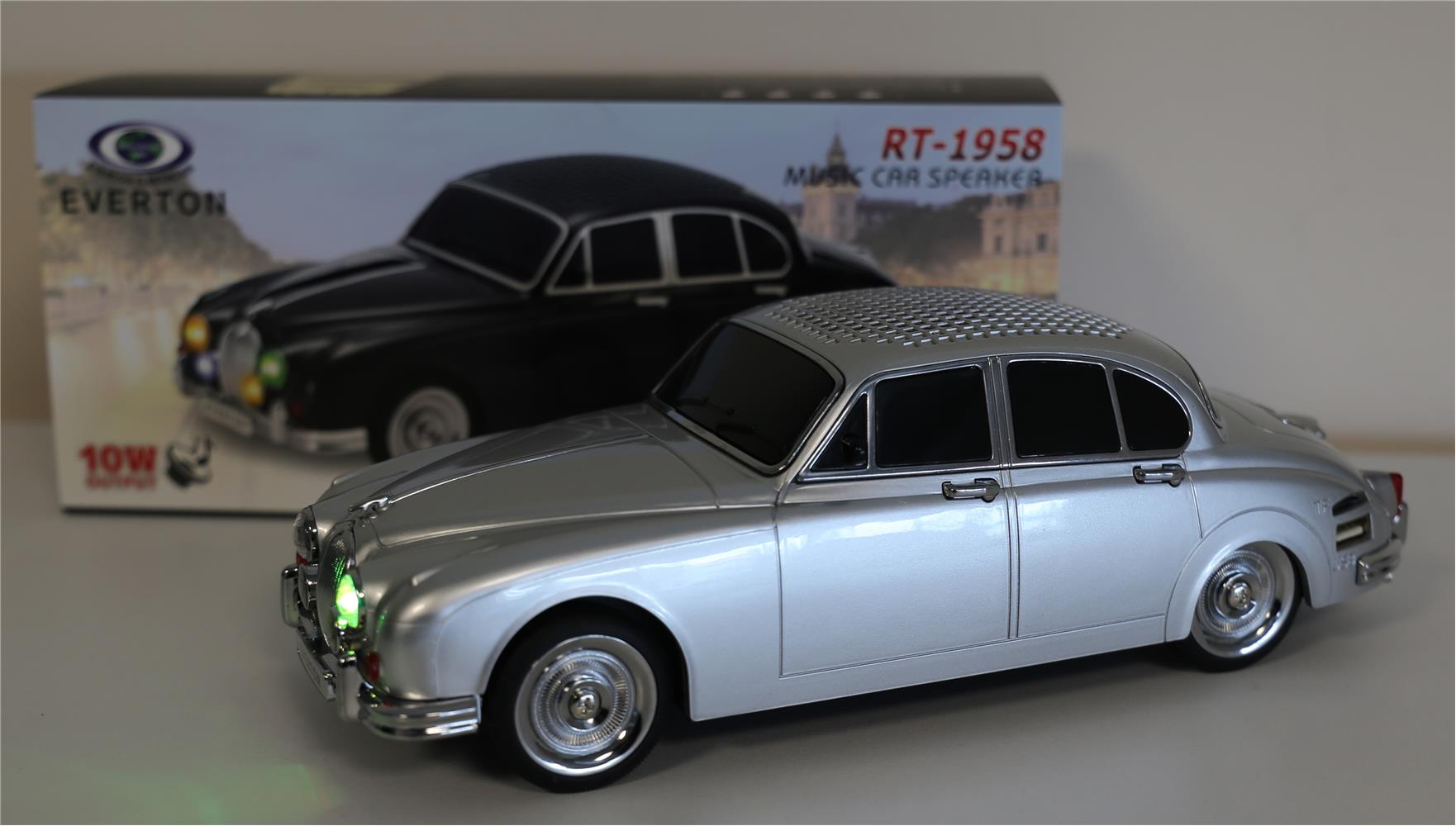 115266 EVERTON RT-1958 Gümüş (Silver) Arabalı Bluetooth Fm-Usb-Tf-Aux Şarjlı Nostaljik Radyo - Görsel 1