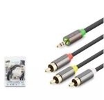 HADRON HDX1064 3.5MM TO 3RCA KABLO 2LINE GOLD 1.5M SİYAH - Görsel 2