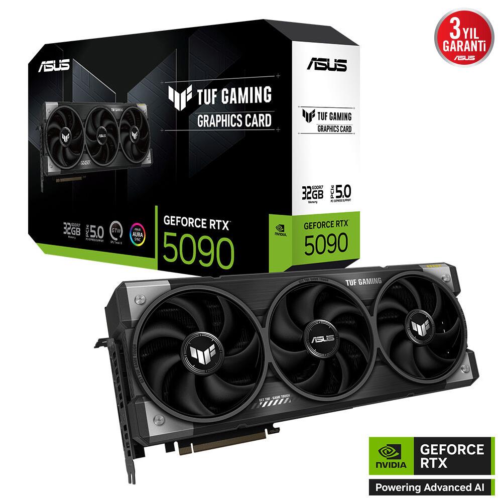 115904 Asus TUF Gaming GeForce RTX 5090 32GB GDDR7 28 Gbps 512-bit TUF-RTX5090-32G-GAMING Ekran Kartı - Görsel 1