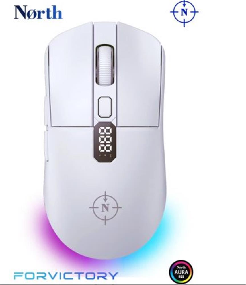 116117 North Odin Pro WL Beyaz 26K DPI 750 IPS 70G UltraLight RGB Kablosuz Gaming Mouse - Görsel 1