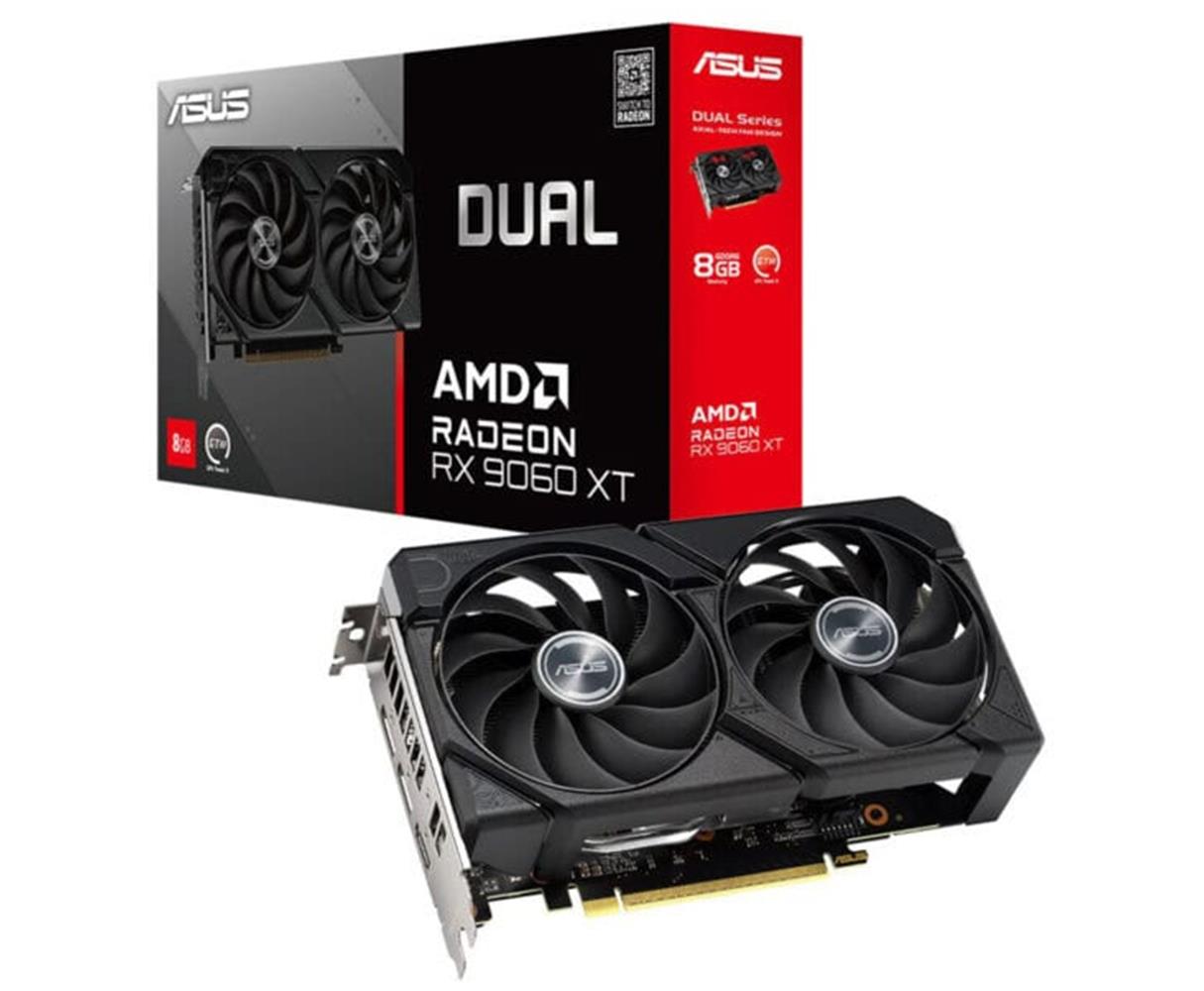 116218 Asus Dual Radeon RX 9060 XT DUAL-RX9060XT-8G 8GB GDDR6 128 Bit Ekran Kartı - Görsel 1