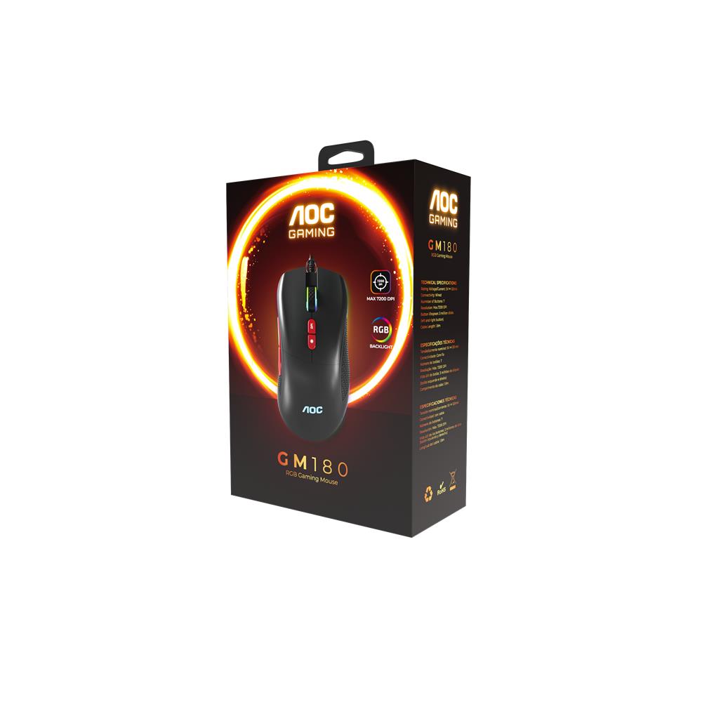 116230 AOC GM180B-LA Kablolu RGB Gaming Mouse - Görsel 1