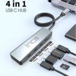 Inca ITPT-4TX 4 Port Type-C 3.1 Veri ile3.1 10 Gbps Type-C Çoklayıcı Kablo uzunluğu 15cm