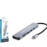 Hadron Hdx7835 Type-C Hdtv Combo Hdmi 4K 30Hz 3-Usb3.0 + Sd + Tf 7In1 Gri