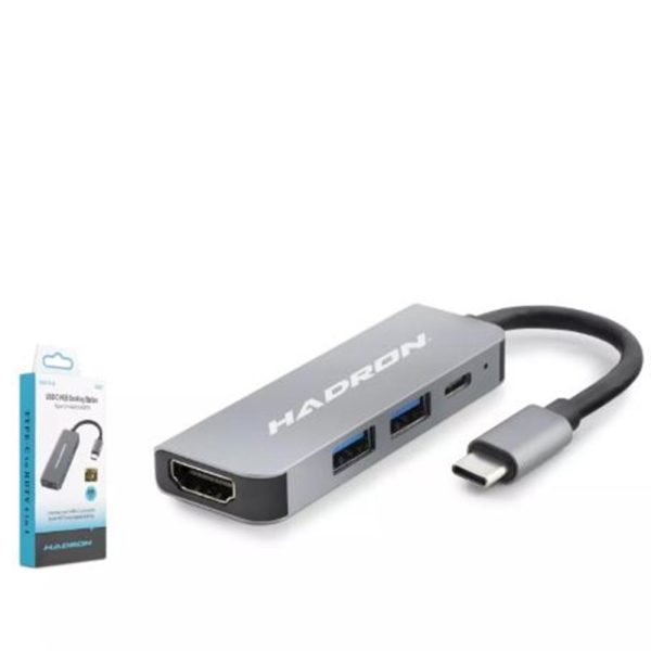 Hadron Hdx7840 Type-C To Hub Hdtv Hdmi 4K 30Hz + Type-C + 2-Usb3.0 4In1 Gri