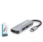 Hadron Hdx7840 Type-C To Hub Hdtv Hdmi 4K 30Hz + Type-C + 2-Usb3.0 4In1 Gri - Görsel 2