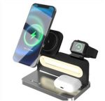 S-link SW-CWF120 Siyah Telefon Kulaklık Akıllı Saat 15W 3 in 1 Magsafe Kablosuz Şarj Cihazı - Görsel 2