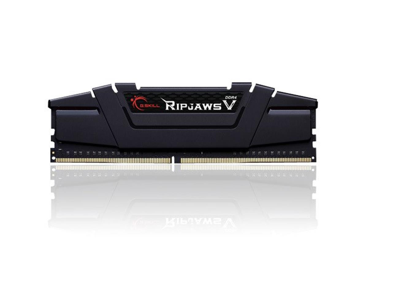 116836 GSkill 8GB RipjawsV Siyah DDR4 3200Mhz CL16 1.35V Tek Modül Ram F4-3200C16S-8GVKB Soğutuculu Pc Ram - Görsel 1