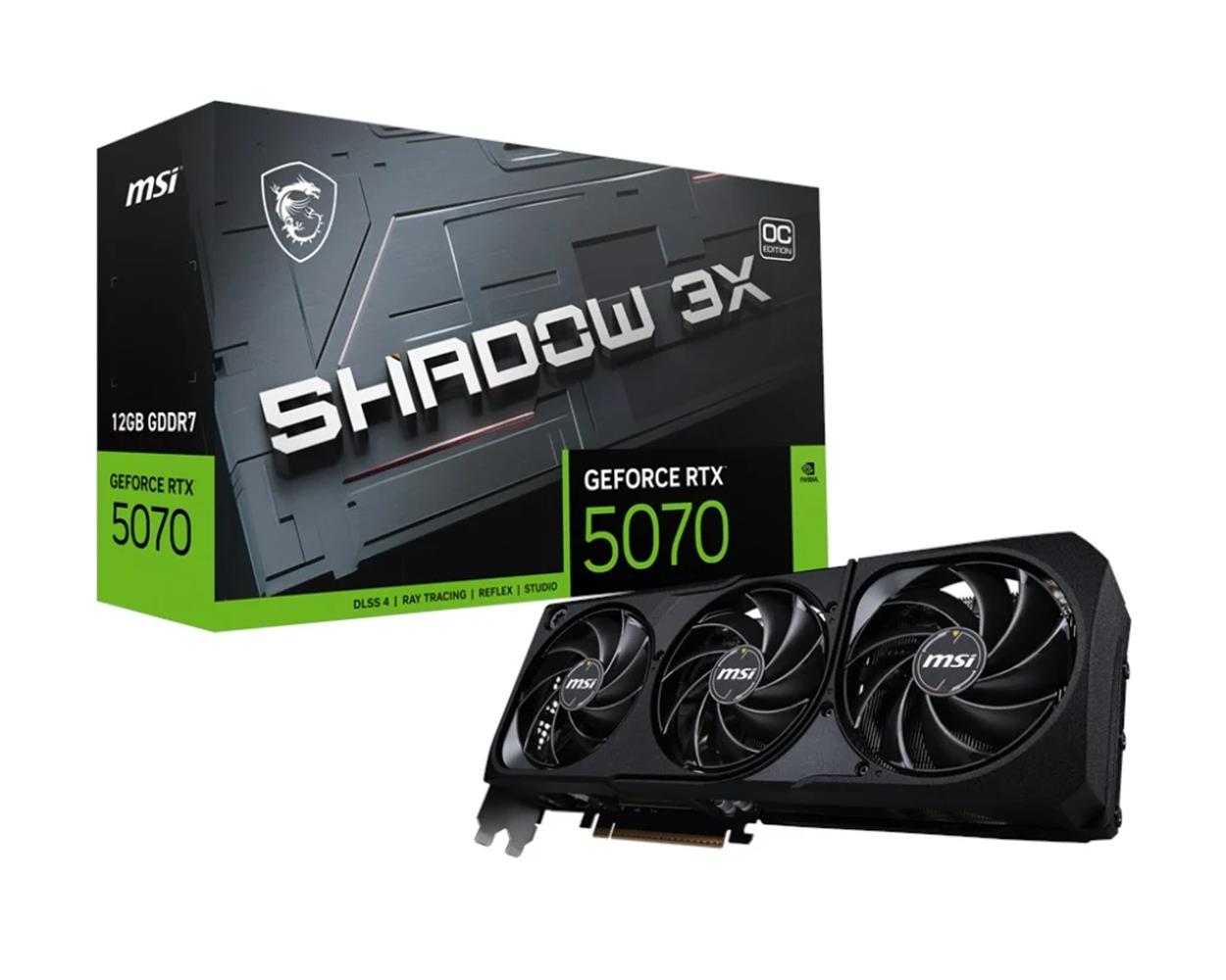 116865 Msi GeForce RTX5070 12G Shadow 3X OC 12GB GDDR7 192 Bit DLSS 4 Ekran Kartı - Görsel 1