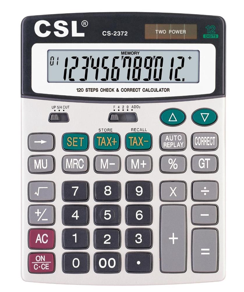116991 CSL CS-2372 12 Hane Masa Tipi İşlem Kontrollü Hesap Makinesi - Görsel 1