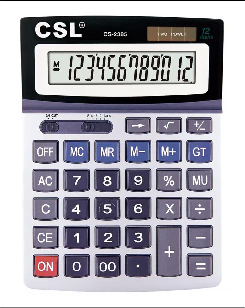 116992 CSL CS-2385 12 Hane Masa Tipi Oynar Başlıklı Hesap Makinesi - Görsel 1