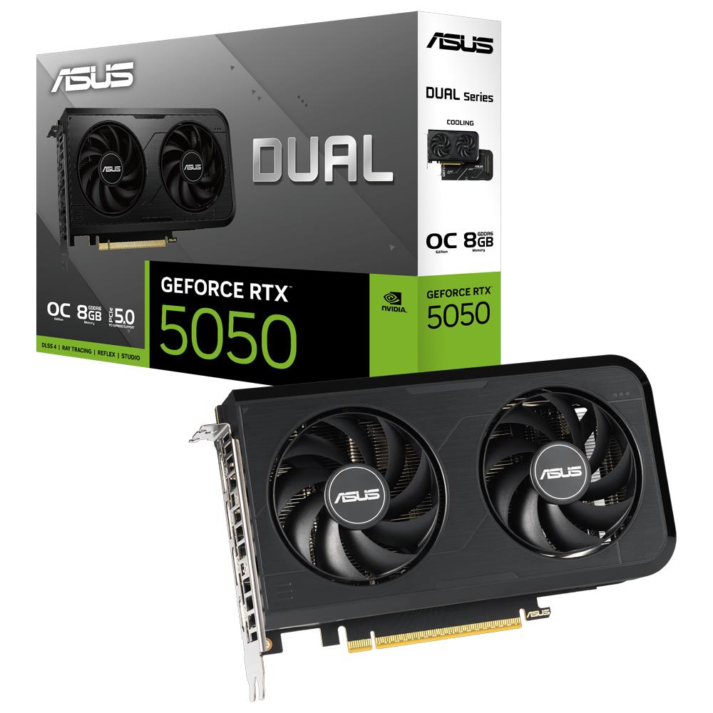 117021 Asus Dual GeForce RTX5050 OC Edition DUAL-RTX5050-O8G-NVIDIA 8GB GDDR6 DLSS 4 128 Bit Ekran Kartı - Görsel 1