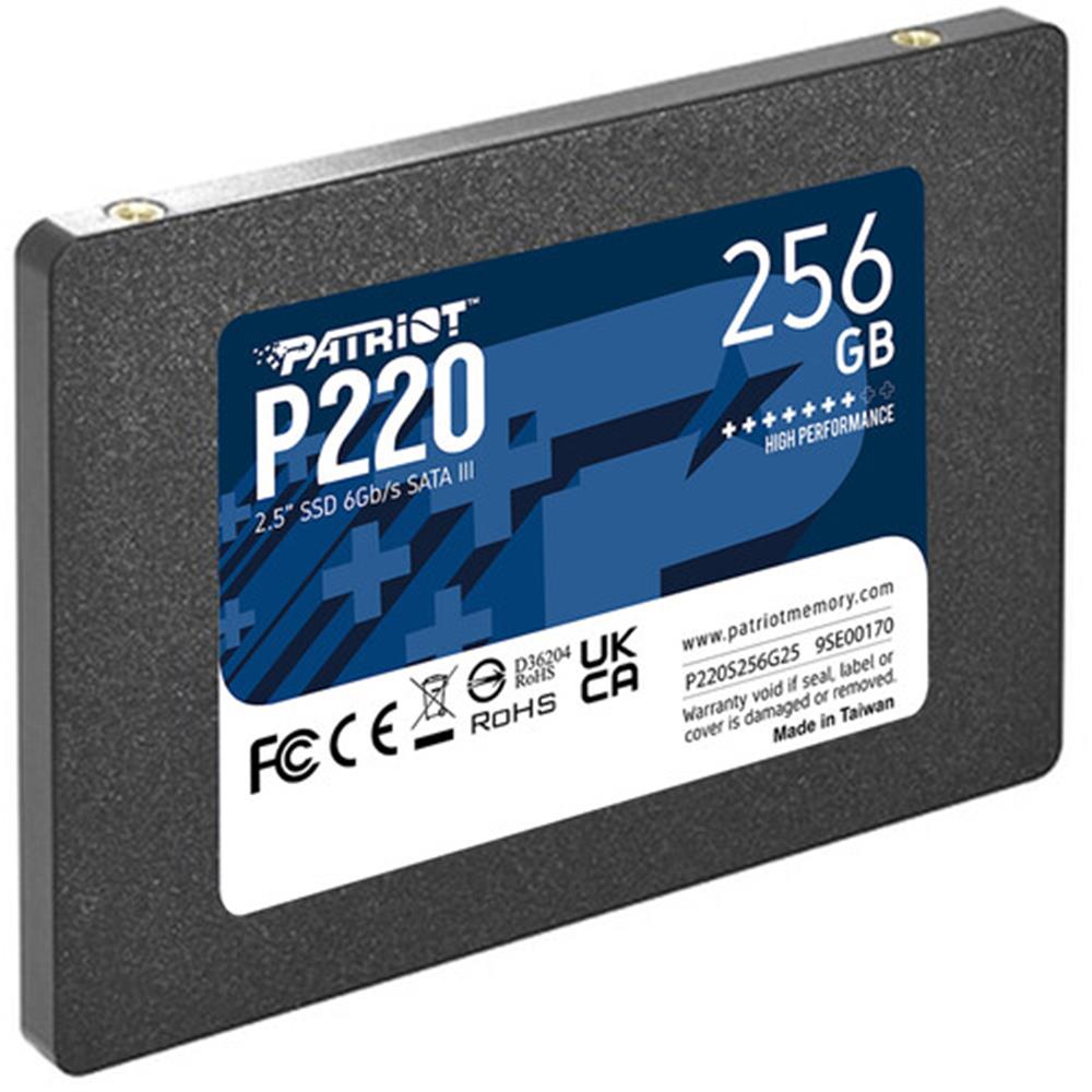 117158 Patriot 256GB P220 550-490MB-s 2.5" SATA3 P220S256G25 SSD Disk - Görsel 1